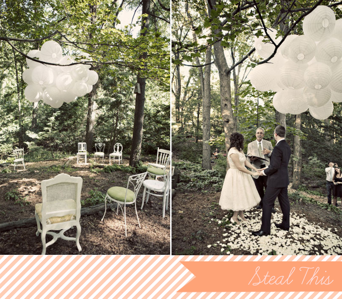 Such a great idea for outdoor weddings where there really is no aisle and