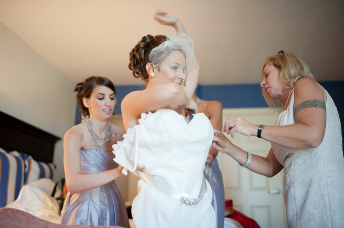 Bride getting ready
