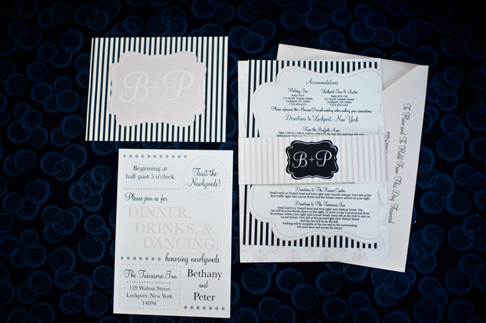 Pink and black invitation