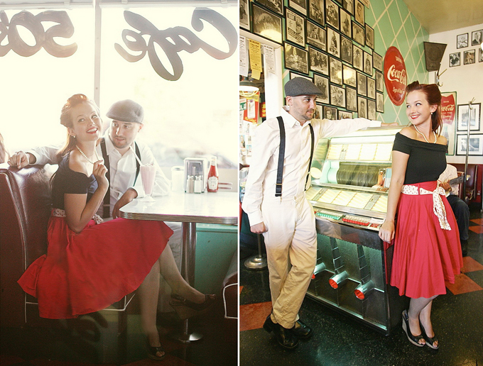 A 50 S Retro Diner Engagement Glamour And Grace