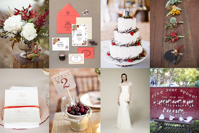 burgundy and coral wedding